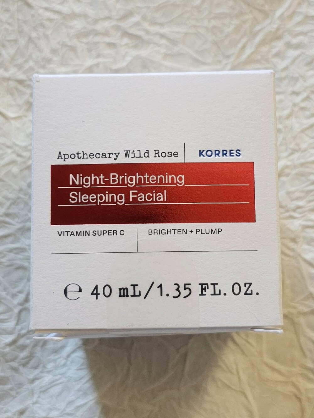 Korres Apothecary Wild Rose Night Brightening Sleeping Facial new NIB 40mL 1.35